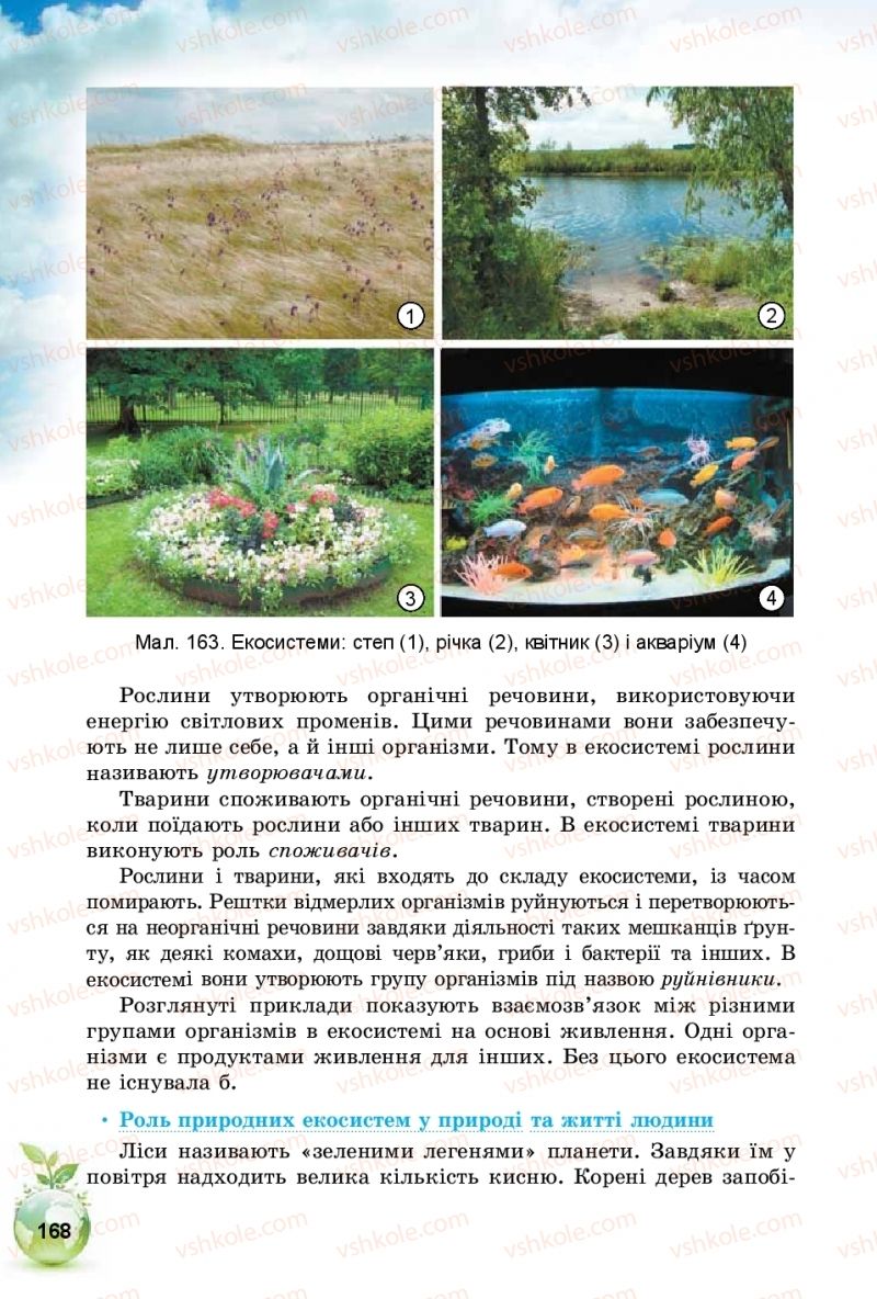 Страница 168 | Підручник Природознавство 5 клас Т.В. Коршевнюк, І.В. Баштовий 2018