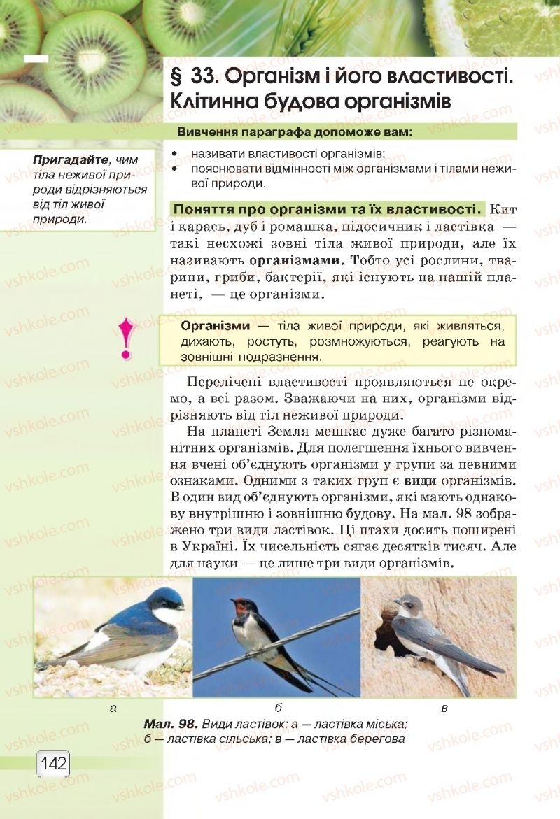 Страница 142 | Підручник Природознавство 5 клас О.Г. Ярошенко, В.М. Бойко 2018