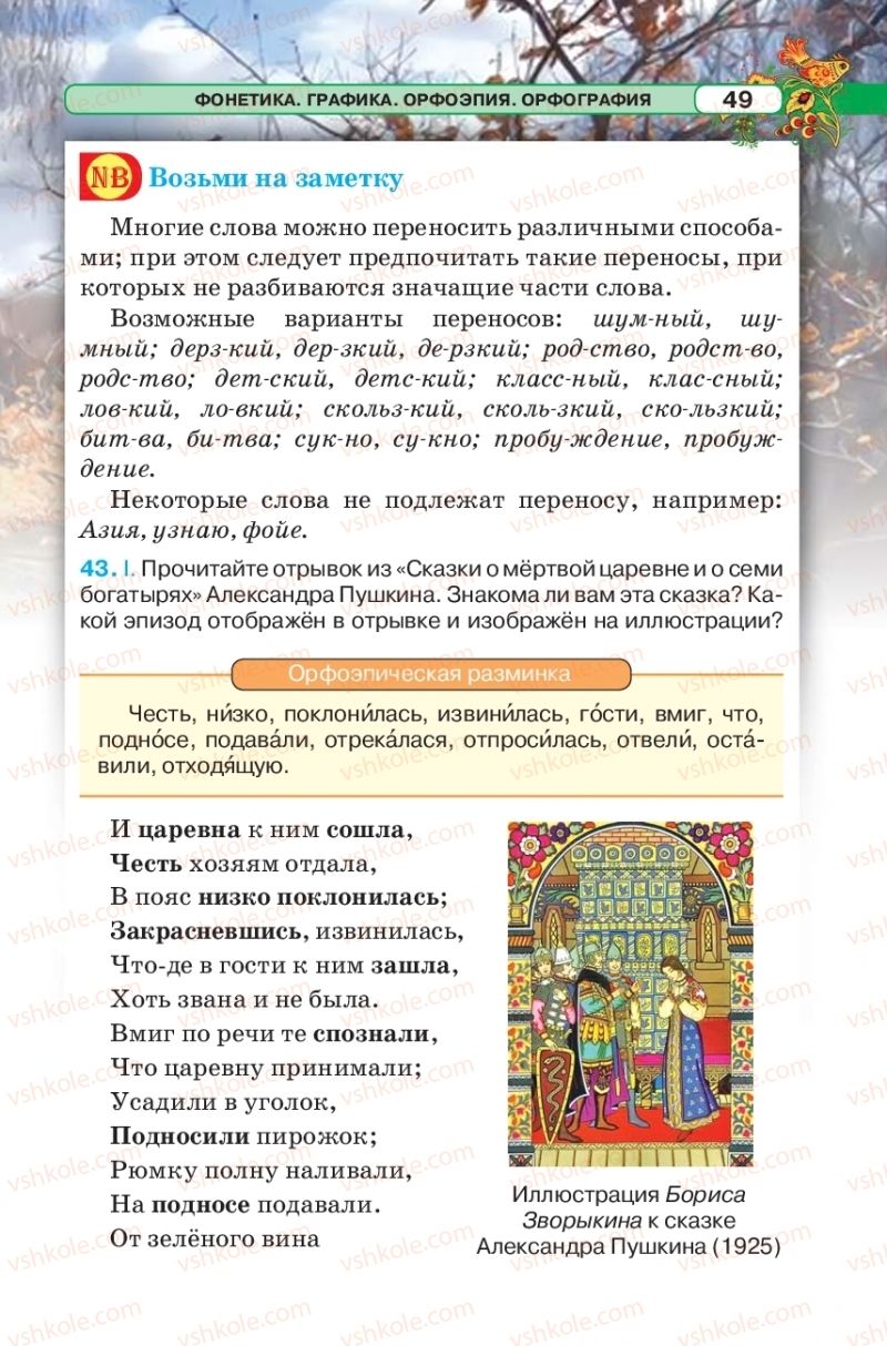 Страница 49 | Підручник Русский язык 5 клас Л.В. Давидюк 2018