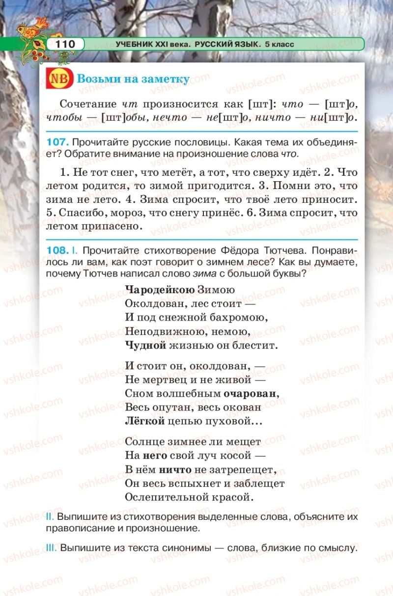 Страница 110 | Підручник Русский язык 5 клас Л.В. Давидюк 2018