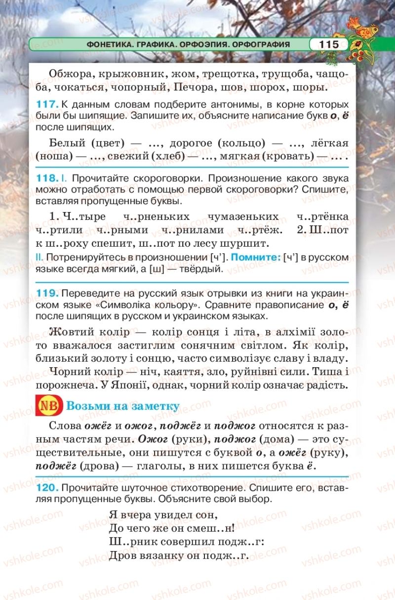 Страница 115 | Підручник Русский язык 5 клас Л.В. Давидюк 2018