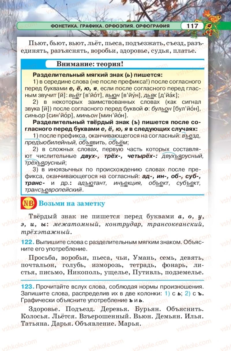 Страница 117 | Підручник Русский язык 5 клас Л.В. Давидюк 2018
