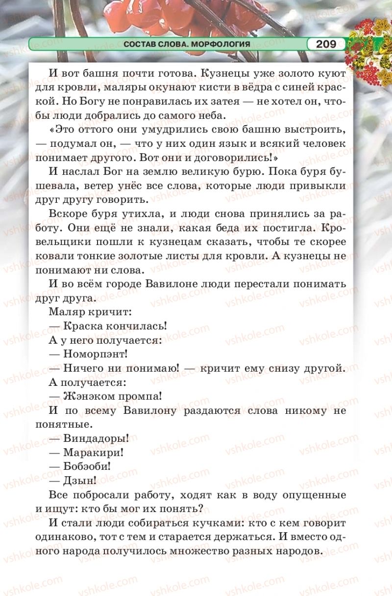 Страница 209 | Підручник Русский язык 5 клас Л.В. Давидюк 2018
