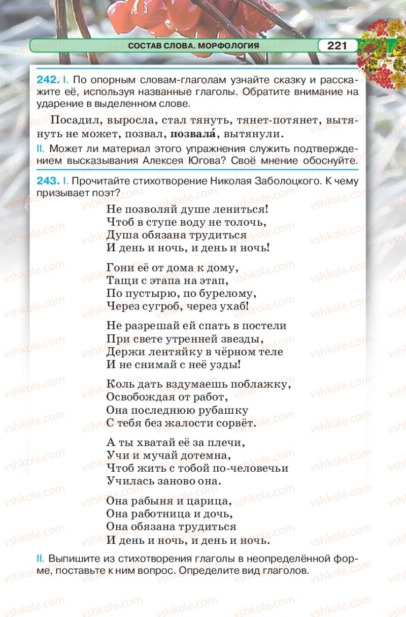 Страница 221 | Підручник Русский язык 5 клас Л.В. Давидюк 2018