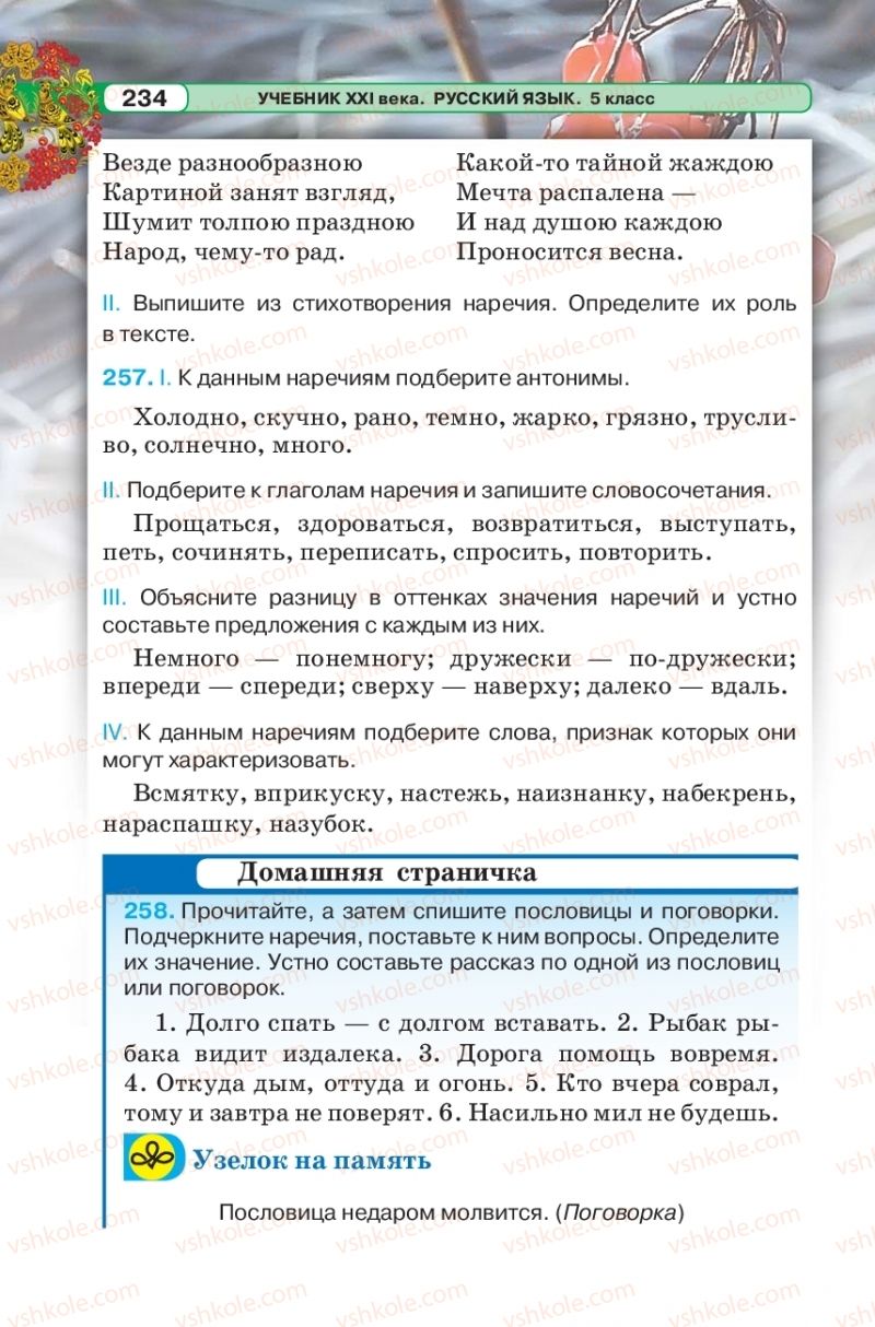 Страница 234 | Підручник Русский язык 5 клас Л.В. Давидюк 2018