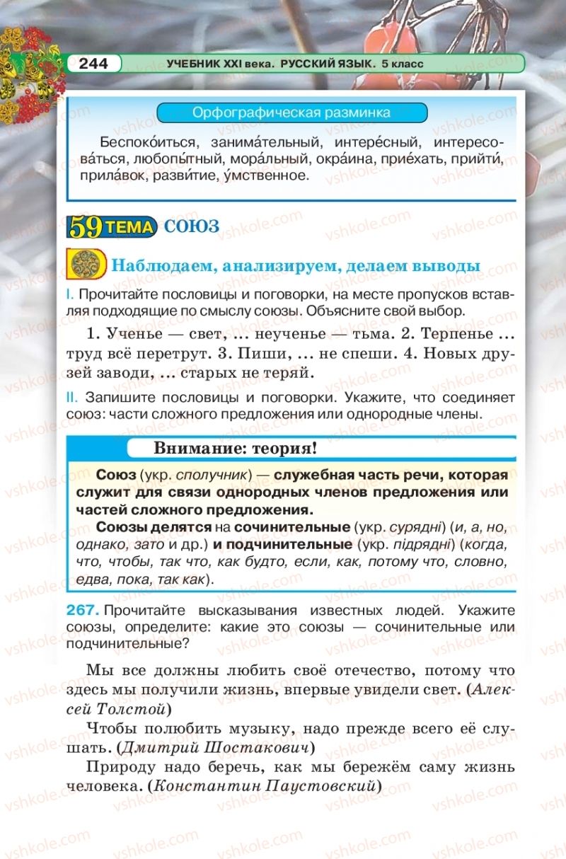 Страница 244 | Підручник Русский язык 5 клас Л.В. Давидюк 2018