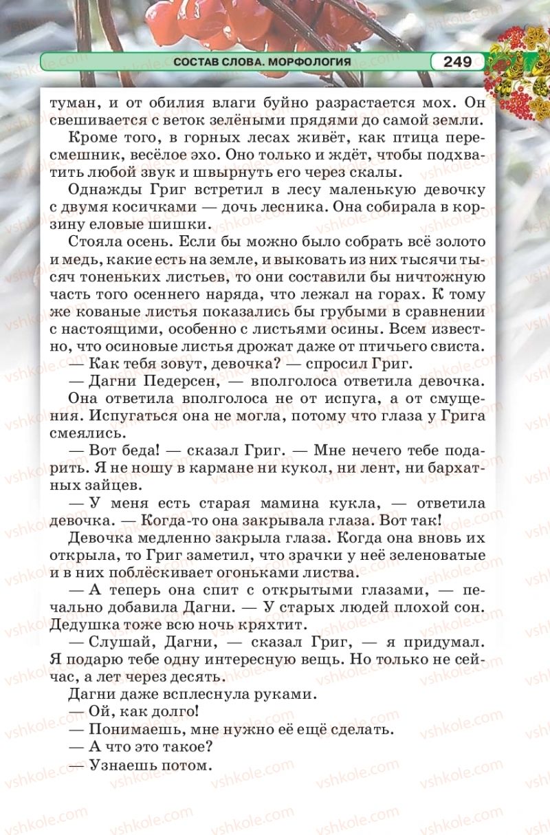 Страница 249 | Підручник Русский язык 5 клас Л.В. Давидюк 2018
