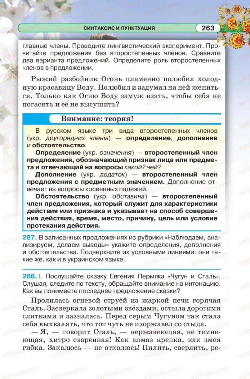 Страница 263 | Підручник Русский язык 5 клас Л.В. Давидюк 2018