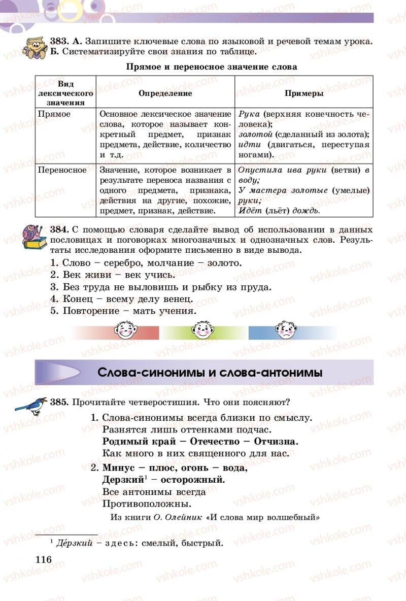 Страница 116 | Підручник Русский язык 5 клас Т.М. Полякова, Е.И. Самонова 2018